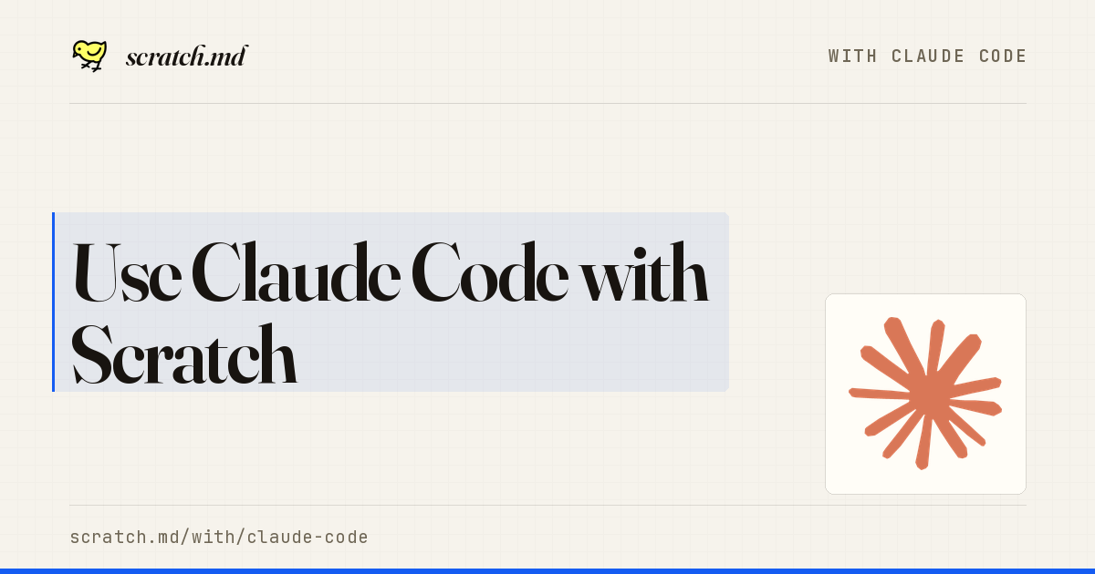 Scratch • Use Claude Code with Scratch